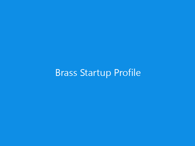 Brass Startup Profile 1 Brass Startup Profile