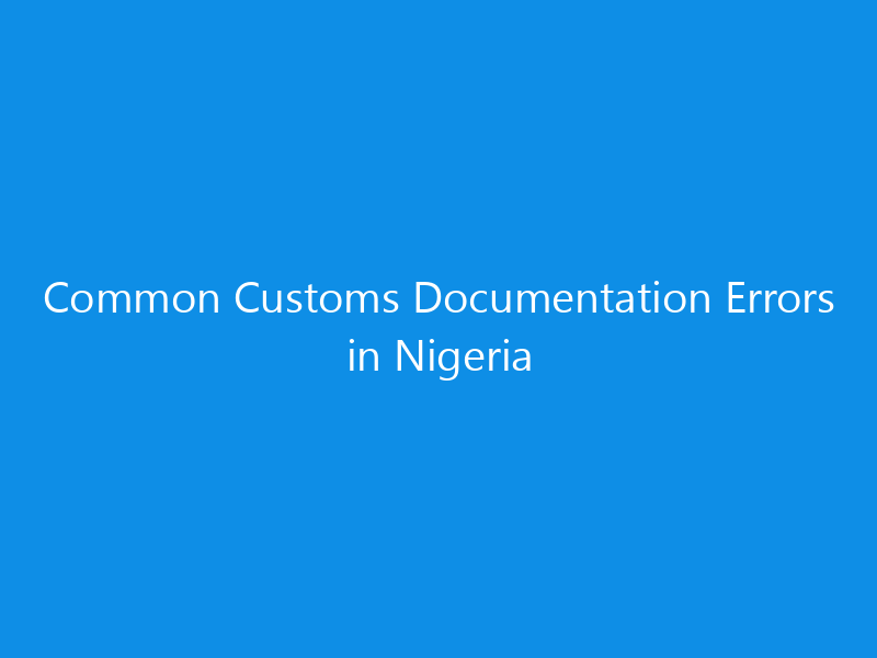 Common Customs Documentation Errors in Nigeria