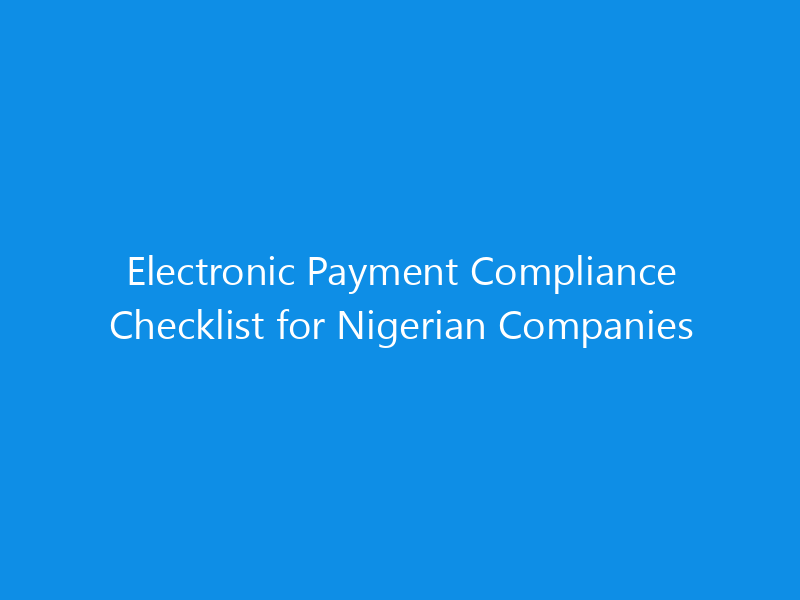 electronic payment compliance checklist for nigerian companies 1103 e682b skyweb