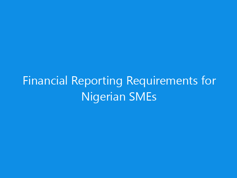 Financial Reporting Requirements for Nigerian SMEs