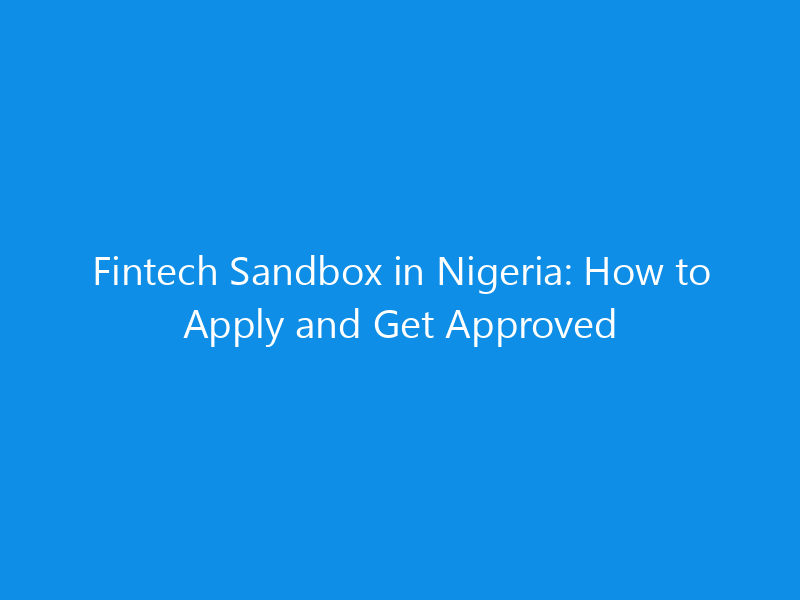 Fintech Sandbox in Nigeria: How to Apply and Get Approved 1 fintech sandbox in nigeria how to apply and get approved 1101 2f960 skyweb