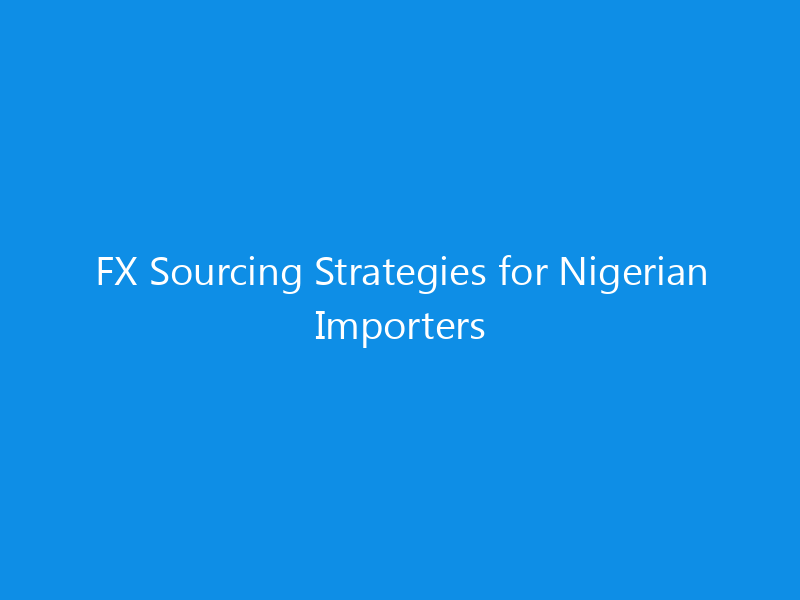 FX Sourcing Strategies for Nigerian Importers