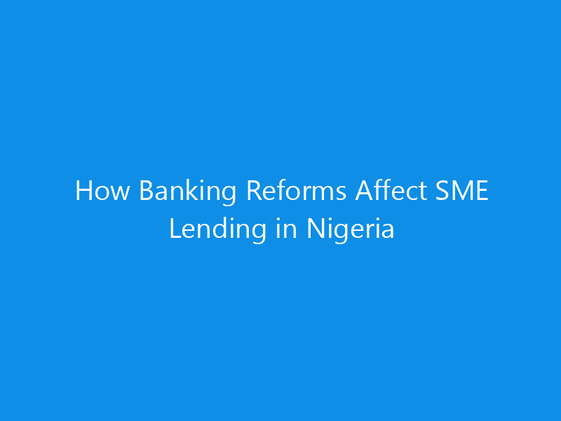 How Banking Reforms Affect SME Lending in Nigeria