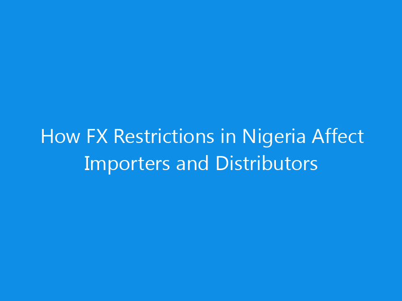 How FX Restrictions in Nigeria Affect Importers and Distributors 1 how fx restrictions in nigeria affect importers and distributors 1060 72437 skyweb