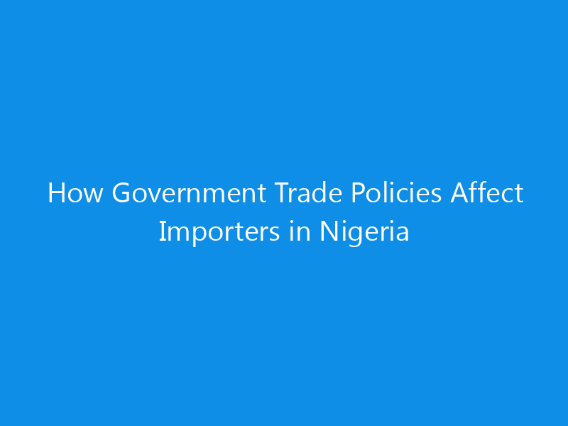 How Government Trade Policies Affect Importers in Nigeria