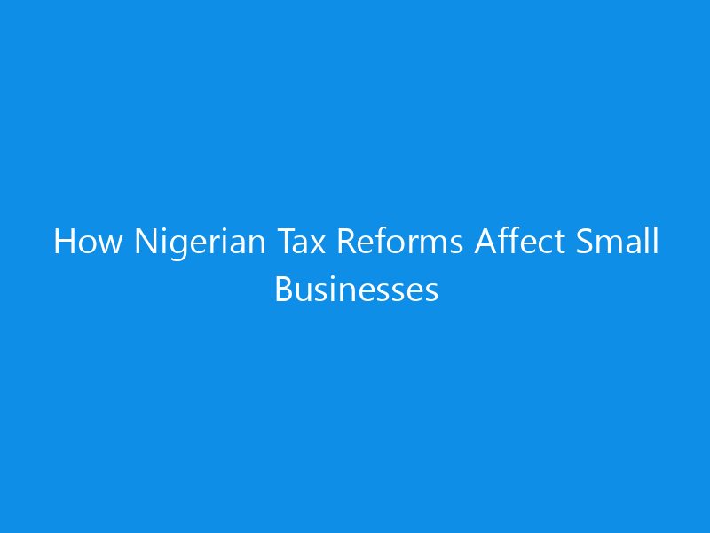 How Nigerian Tax Reforms Affect Small Businesses