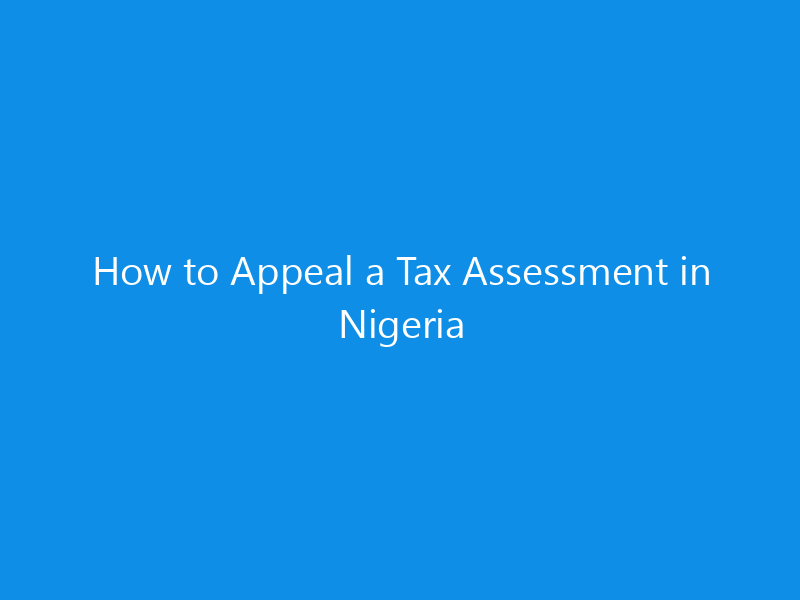 How to Appeal a Tax Assessment in Nigeria