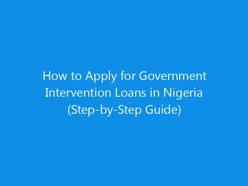 How to Apply for Government Intervention Loans in Nigeria (Step-by-Step Guide) 7 How to Apply for Government Intervention Loans in Nigeria (Step-by-Step Guide)