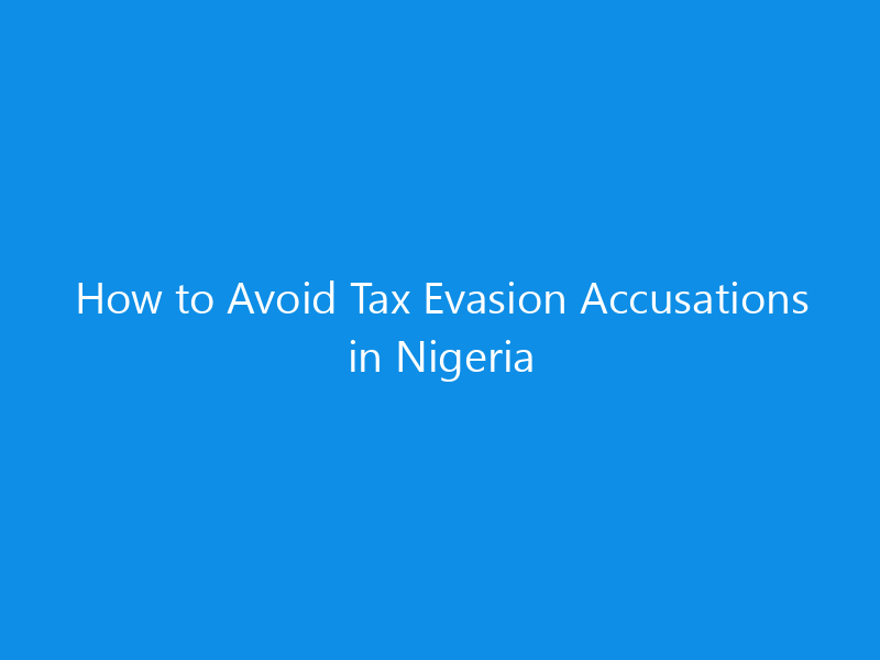 How to Avoid Tax Evasion Accusations in Nigeria