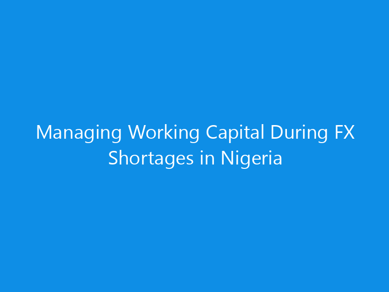 Managing Working Capital During FX Shortages in Nigeria