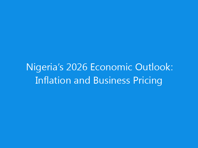 Nigeria’s 2026 Economic Outlook: Inflation and Business Pricing 10 Nigeria’s 2026 Economic Outlook: Inflation and Business Pricing