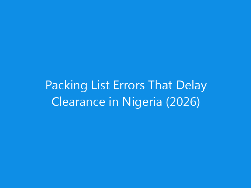 packing list errors that delay clearance in nigeria 2026 1743 e5b54 skyweb