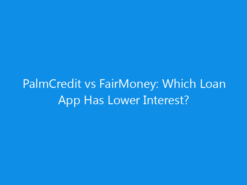 PalmCredit vs FairMoney: Which Loan App Has Lower Interest?