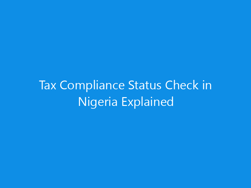 tax compliance status check in nigeria skyweb