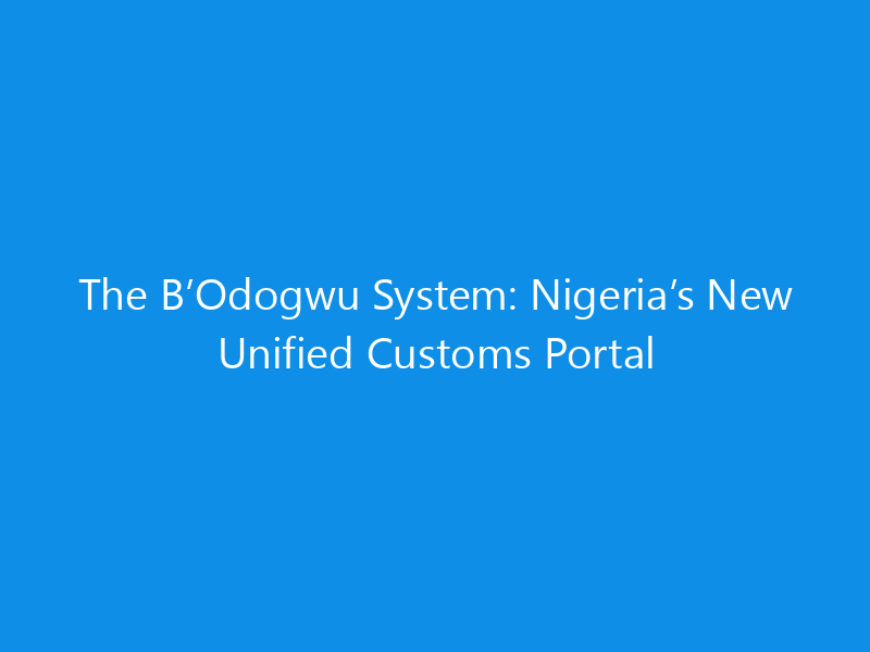 the bodogwu system nigerias new unified customs portal 1092 5cb8c skyweb