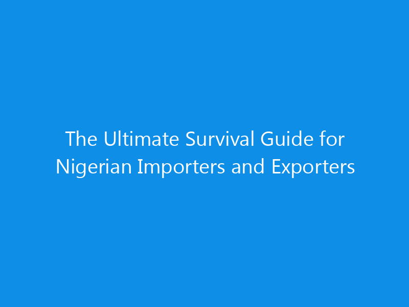 The Ultimate Survival Guide for Nigerian Importers and Exporters