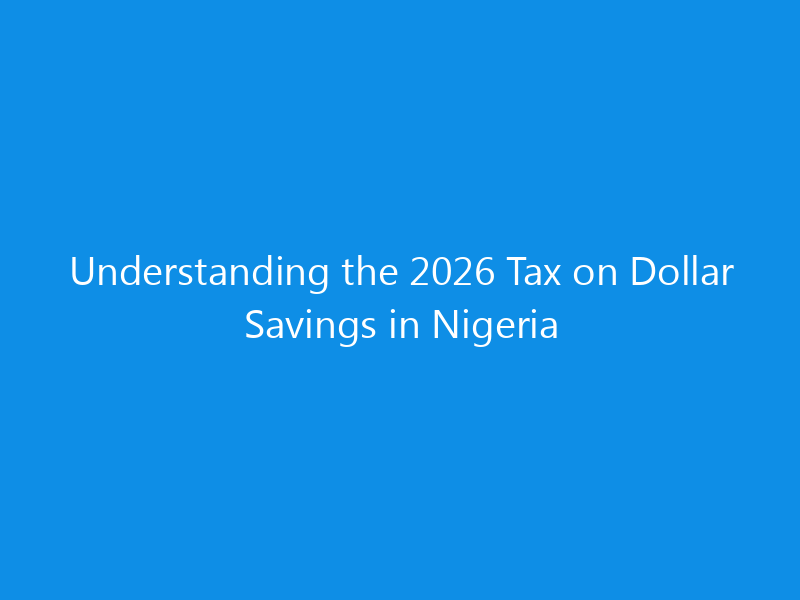 Understanding the 2026 Tax on Dollar Savings in Nigeria 9 Understanding the 2026 Tax on Dollar Savings in Nigeria