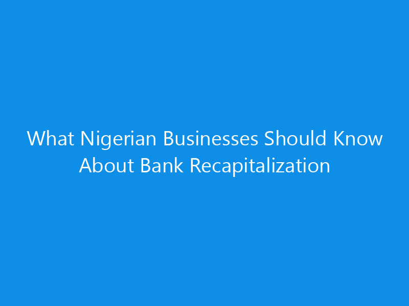 What Nigerian Businesses Should Know About Bank Recapitalization 1 what nigerian businesses should know about bank recapitalization 1121 98473 skyweb