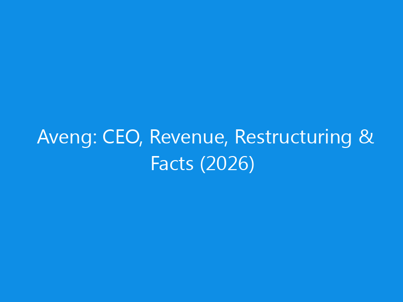 Aveng: CEO, Revenue, Restructuring & Facts (2026) 4 Aveng: CEO, Revenue, Restructuring & Facts (2026)