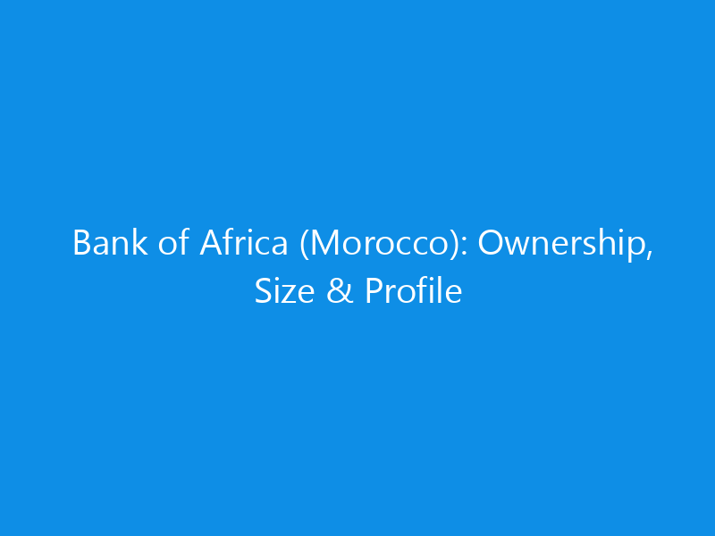 Bank of Africa (Morocco): Ownership, Size & Profile 1 bank of africa morocco ownership size profile 6201 8782e skyweb