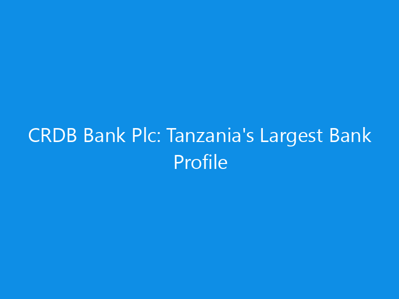 CRDB Bank Plc: Tanzania’s Largest Bank Profile