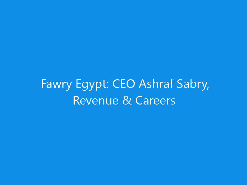 fawry egypt ceo ashraf sabry revenue careers 6311 03a72 skyweb
