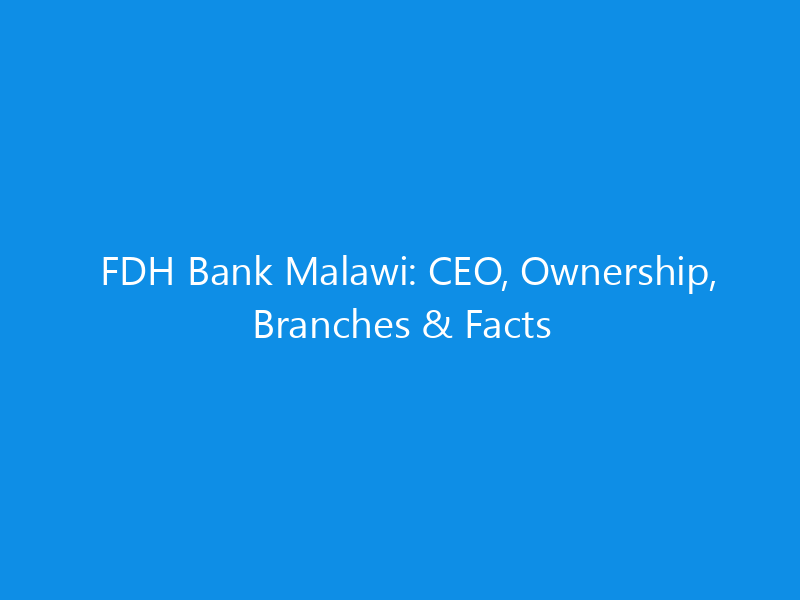 FDH Bank Malawi: CEO, Ownership, Branches & Facts 1 fdh bank malawi ceo ownership branches facts 6416 0ede1 skyweb