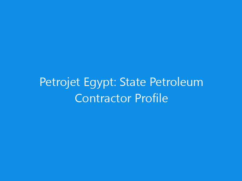 Petrojet Egypt: State Petroleum Contractor Profile 1 Petrojet Egypt: State Petroleum Contractor Profile