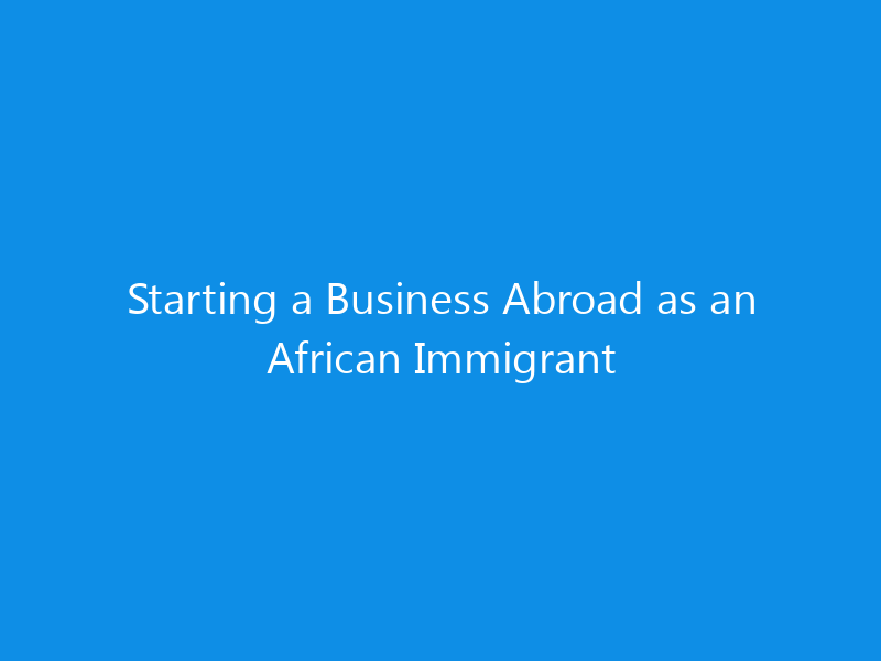 Starting a Business Abroad as an African Immigrant 7 Starting a Business Abroad as an African Immigrant