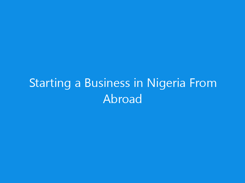 Starting a Business in Nigeria From Abroad